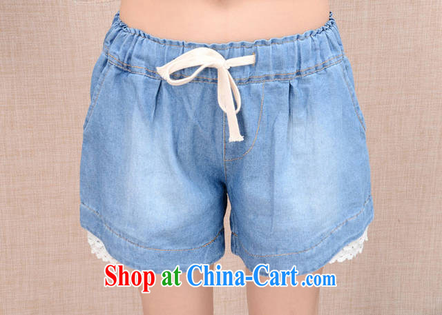 Estee Lauder ideal for summer 2015, 200 Jack thick sister mm and indeed XL denim shorts Elasticated waist lace stitching relaxed casual graphics thin hot pants girl dark blue 3XL (recommendations 170 - 200 jack) pictures, price, brand platters! Elections are good character, the national distribution, so why buy now enjoy more preferential! Health