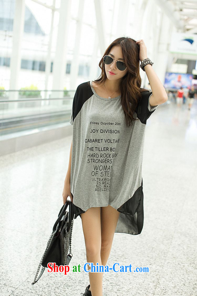 Flexible early 2015 Korean edition large edition female T-shirts loose short-sleeve half sleeve short before long after Korean summer 200 jack can wear a gray are code pictures, price, brand platters! Elections are good character, the national distribution, so why buy now enjoy more preferential! Health