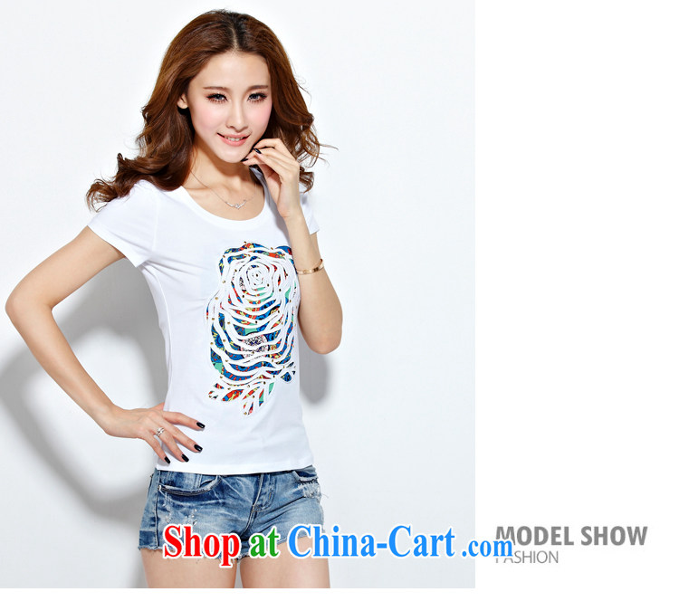 Crystal Bermuda, female Ethnic Wind T board summer 2015 new Korean girls embroidered flowers pure cotton short-sleeved T-shirt light gray 3 XL pictures, price, brand platters! Elections are good character, the national distribution, so why buy now enjoy more preferential! Health