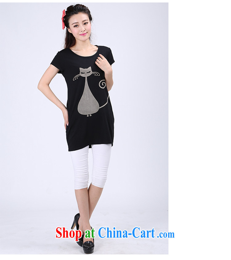 Laurie flowers, thick sister larger women mm thick 2015 summer video thin short-sleeve T-shirt shirt shirt shirt T 1140 black 6 XL pictures, price, brand platters! Elections are good character, the national distribution, so why buy now enjoy more preferential! Health