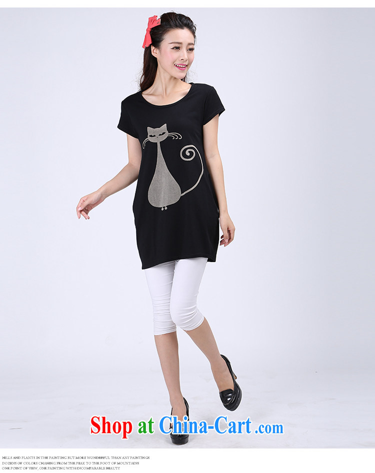 Laurie flowers, thick sister larger women mm thick 2015 summer video thin short-sleeve T-shirt shirt shirt shirt T 1140 black 6 XL pictures, price, brand platters! Elections are good character, the national distribution, so why buy now enjoy more preferential! Health