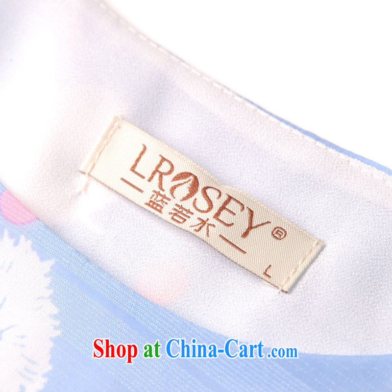 Blue Water XL female 2015 thick MM summer new shirt loose video skinny fresh longer snow woven shirts Blue Sky The Code 4 XL, blue water (lrosey), online shopping
