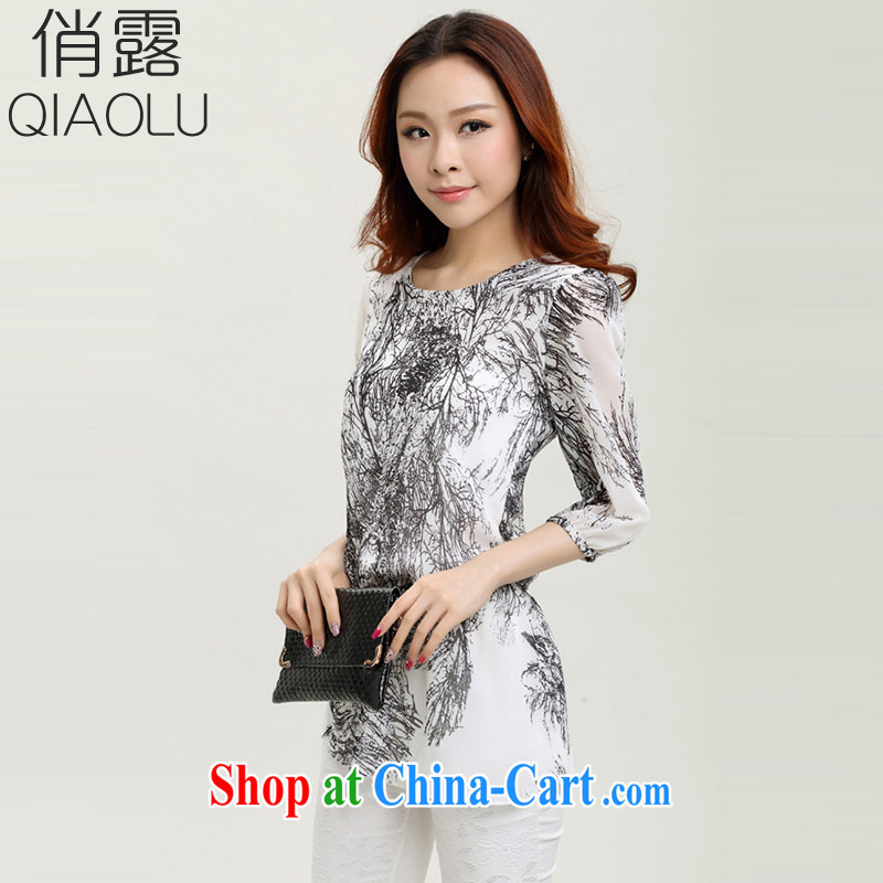 terrace for summer 2015, relaxed the code female, short-sleeved shirts snow woven shirts stamp the code snow woven shirts 251 figure A cuff in XXXXL, to Ruth (QIAOLU), online shopping