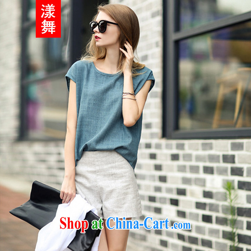 Seminyak dance 2015 summer, the United States and Europe, the Cotton short-sleeved T shirt + high waist shorts stylish Leisure package picture color 5 XL, Seminyak dance (yangwu), online shopping
