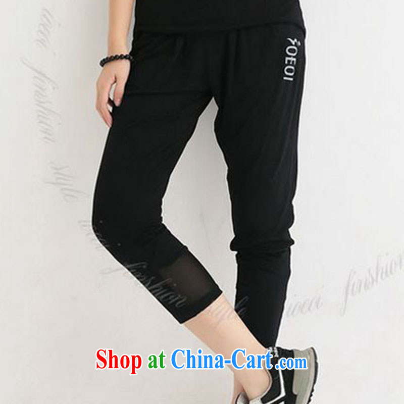 First summer 2015 New, and indeed increase, female stamp stitching graphics thin Sport Kits female fat people graphics thin, 1121 HZ black XXXL (suitable for 140 - 160 jack), lead (shuaixian), online shopping