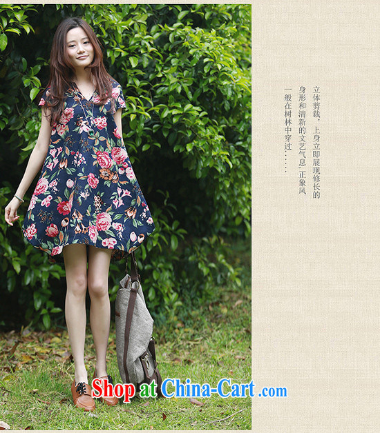 The Atlas Copco's 2015 summer new Korean version the Code women V stamp duty for original loose cotton the dresses 6632 Apricot Flowers short-sleeved XXL pictures, price, brand platters! Elections are good character, the national distribution, so why buy now enjoy more preferential! Health