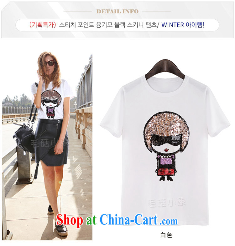 In the summer a cartoon doll pattern short-sleeved T shirts and indeed intensify, loose cotton shirts solid spring 2015 white pre-sale 5 days XXXXXL pictures, price, brand platters! Elections are good character, the national distribution, so why buy now enjoy more preferential! Health