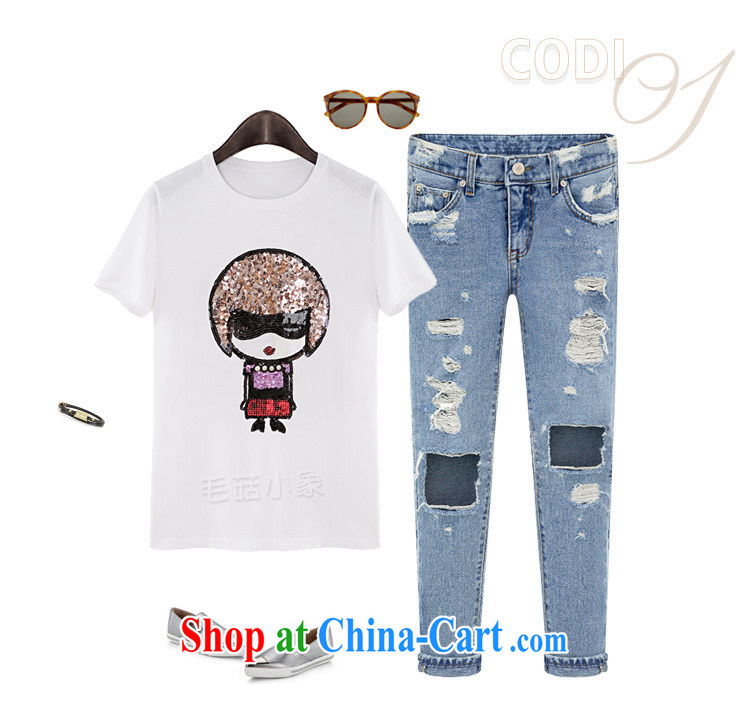 In the summer a cartoon doll pattern short-sleeved T shirts and indeed intensify, loose cotton shirts solid spring 2015 white pre-sale 5 days XXXXXL pictures, price, brand platters! Elections are good character, the national distribution, so why buy now enjoy more preferential! Health
