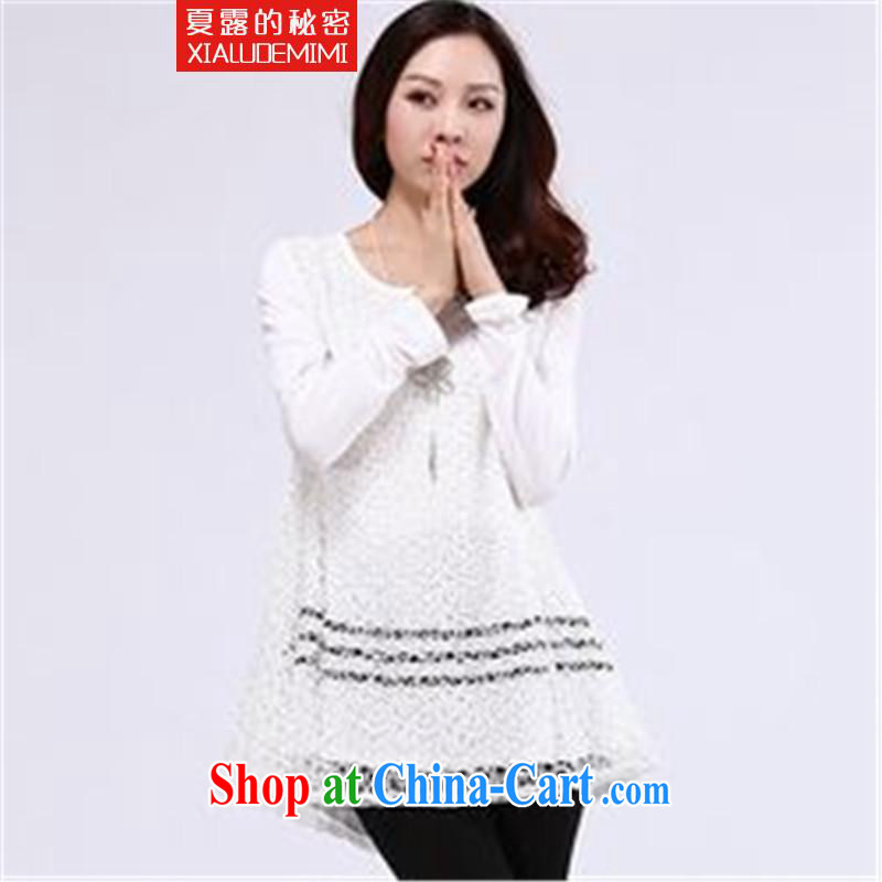 Summer terrace of the secret 2015 and indeed increase, female video thin winter clothes thick sister Korean version solid shirt T large white code XXXL, summer terrace (SECRET OF CHARLOTTE), online shopping