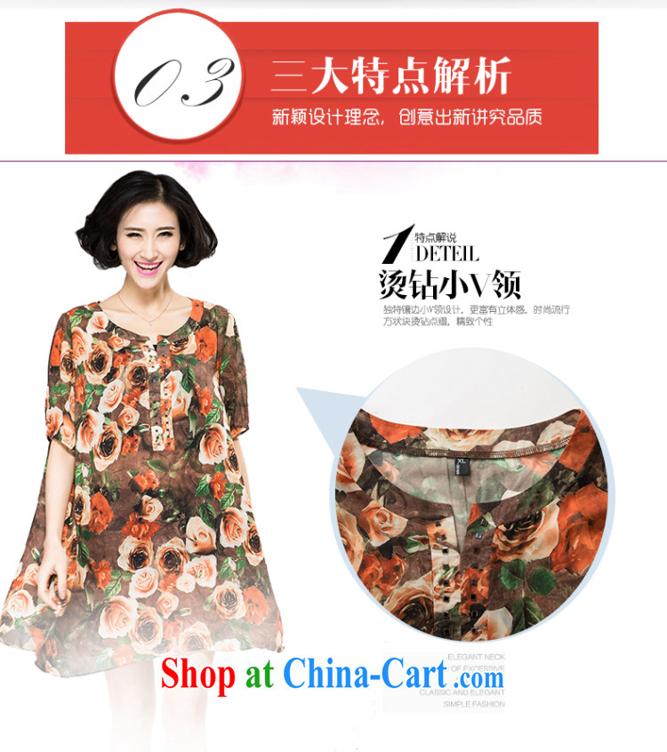 Eternal show the code women summer dresses thick sister fat, video thin 2015 summer new thick mm stylish hot drilling small V collar rose stamp skirt orange XL pictures, price, brand platters! Elections are good character, the national distribution, so why buy now enjoy more preferential! Health
