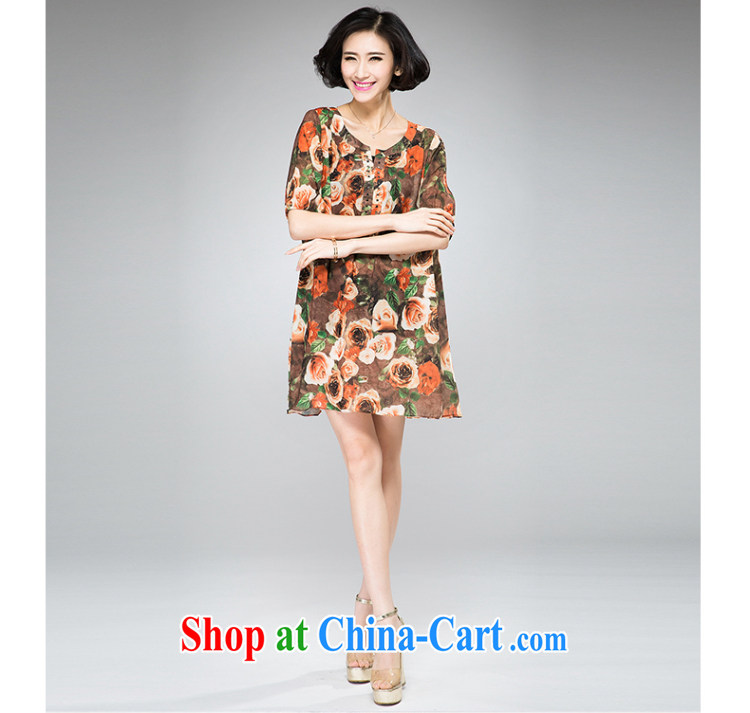 Eternal show the code women summer dresses thick sister fat, video thin 2015 summer new thick mm stylish hot drilling small V collar rose stamp skirt orange XL pictures, price, brand platters! Elections are good character, the national distribution, so why buy now enjoy more preferential! Health