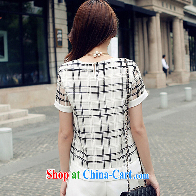 Image of 2015 Connie Female European site name Yuan Hong Kong small wind shorts kit European root yarn two-piece lounge suite 8821 white XXL, an image of her, and shopping on the Internet