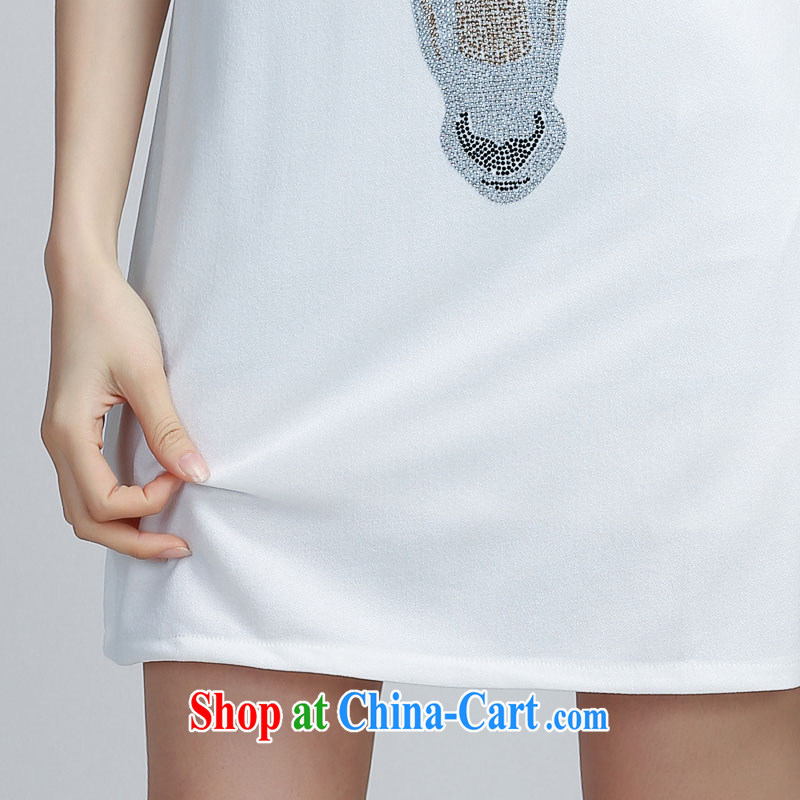 The Gore level, summer 2015 new stamp duty round-collar short-sleeve the Code women's clothing dresses white 5XL, the United States and the quality products, and shopping on the Internet