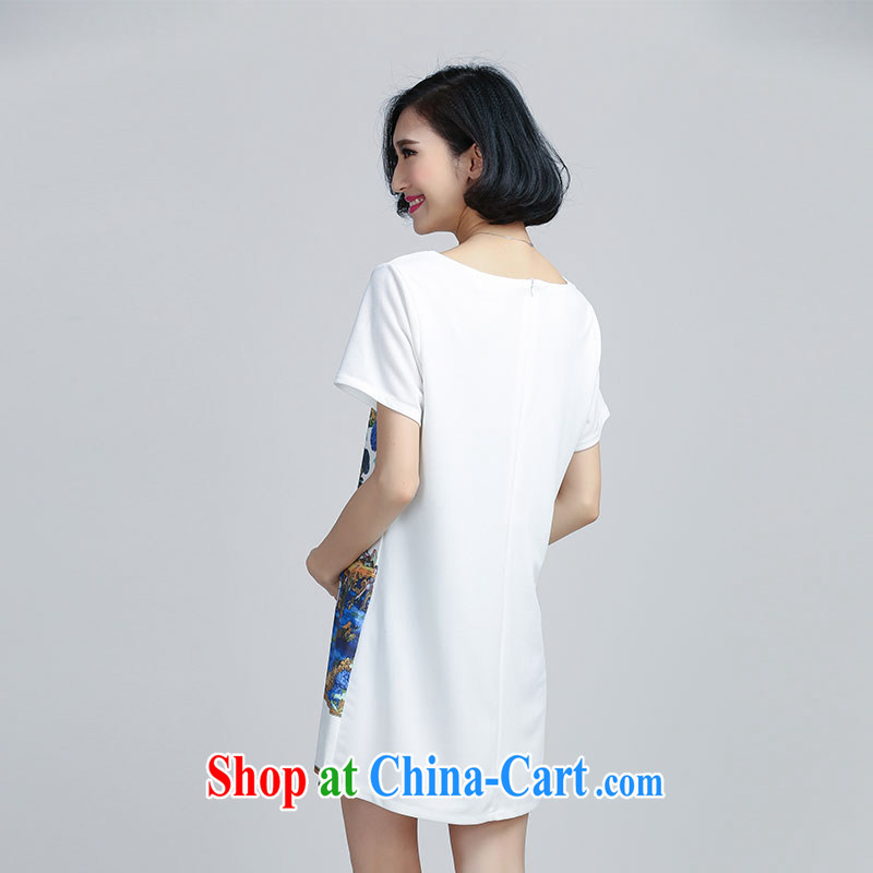 The Gore level for 2015 summer leisure and indeed increase, female short-sleeve retro stamp A Field dress dress white 5XL, the United States and the quality products, and shopping on the Internet