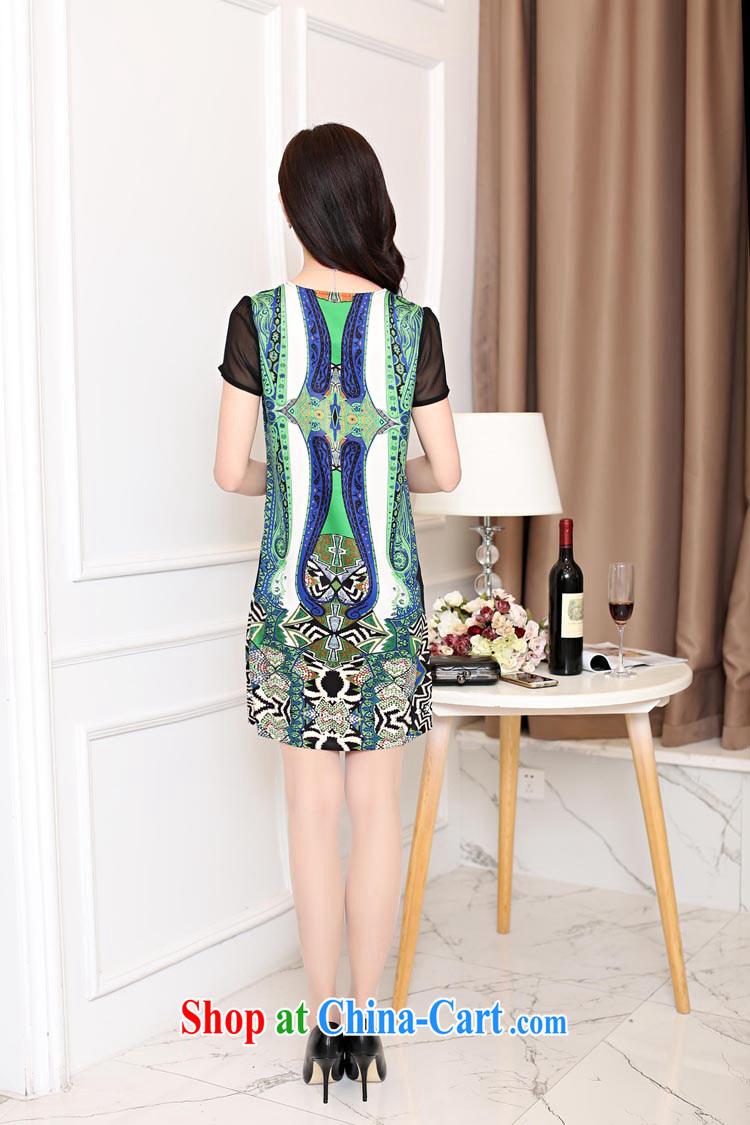 Plenty of summer 2015 anti-silk elegant dresses thick MM larger graphics thin dresses and stylish stamp duty cultivating short-sleeved, long dresses female Green 2 XL weight 120 - 135 pictures, price, brand platters! Elections are good character, the national distribution, so why buy now enjoy more preferential! Health