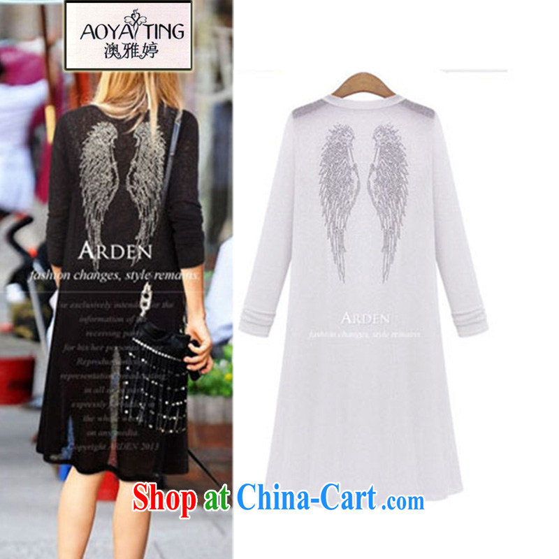 o Ya-ting 2015 New, and indeed increase, female fat mm spring loaded, long cardigan knitted dresses air-conditioning T-shirt black 5 XL recommends that you 175 - 200 jack, O Ya-ting (aoyating), and, on-line shopping