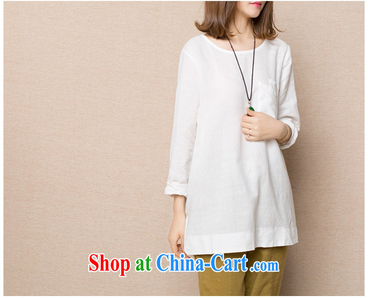 Nine water and spring 2015 Korean version the code female thick MM cotton the solid color simple graphics thin loose white shirt XXL pictures, price, brand platters! Elections are good character, the national distribution, so why buy now enjoy more preferential! Health