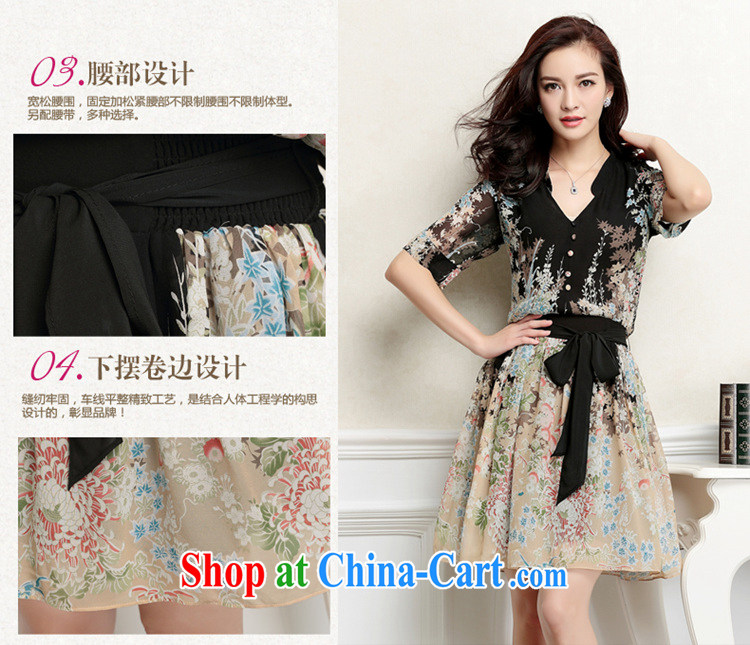 Grand Pacific 2015 summer new, larger female Bohemia stamp sauna silk The Silk Dresses V collar large picture color XXL pictures, price, brand platters! Elections are good character, the national distribution, so why buy now enjoy more preferential! Health