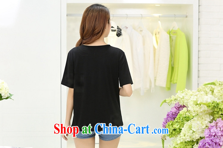 Land is the Yi 2015 spring and summer New, and indeed increase, female 200 Jack thick MM thick sister cotton shirt T solid T-shirt girls T-shirt 5630 black 5 XL pictures, price, brand platters! Elections are good character, the national distribution, so why buy now enjoy more preferential! Health