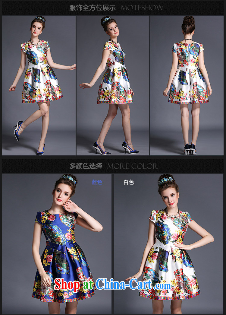 Connie's dream high-end European and American fare is indeed increasing, female 200 Jack 2015 summer new elegant fans stamp collection waist graphics thin short-sleeve dresses G 639 white XXXXL pictures, price, brand platters! Elections are good character, the national distribution, so why buy now enjoy more preferential! Health