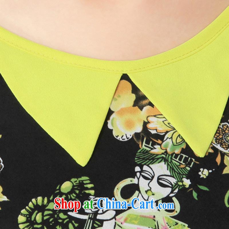 The ROULAN code 2015 spring and summer with new girls on the new explosions, Korean fashion fluorescent green loose snow woven shirt short-sleeved 5005 fluorescent green 4 XL, Sophie (ROULAN), and, on-line shopping