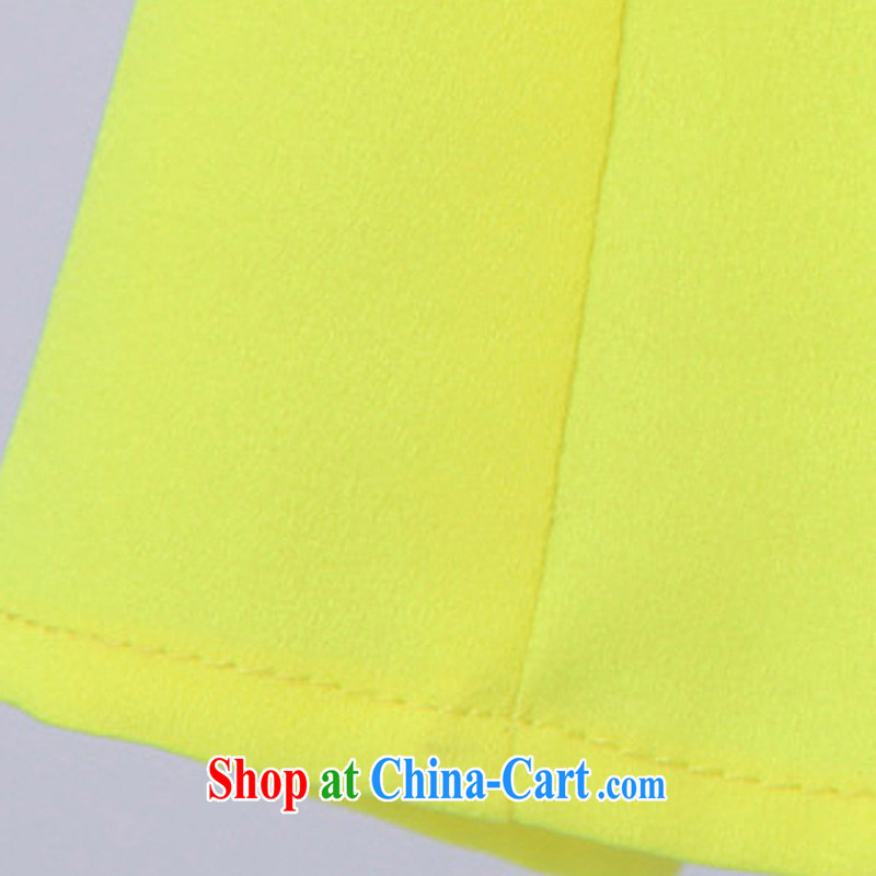 The ROULAN code 2015 spring and summer with new girls on the new explosions, Korean fashion fluorescent green loose snow woven shirt short-sleeved 5005 fluorescent green 4 XL, Sophie (ROULAN), and, on-line shopping
