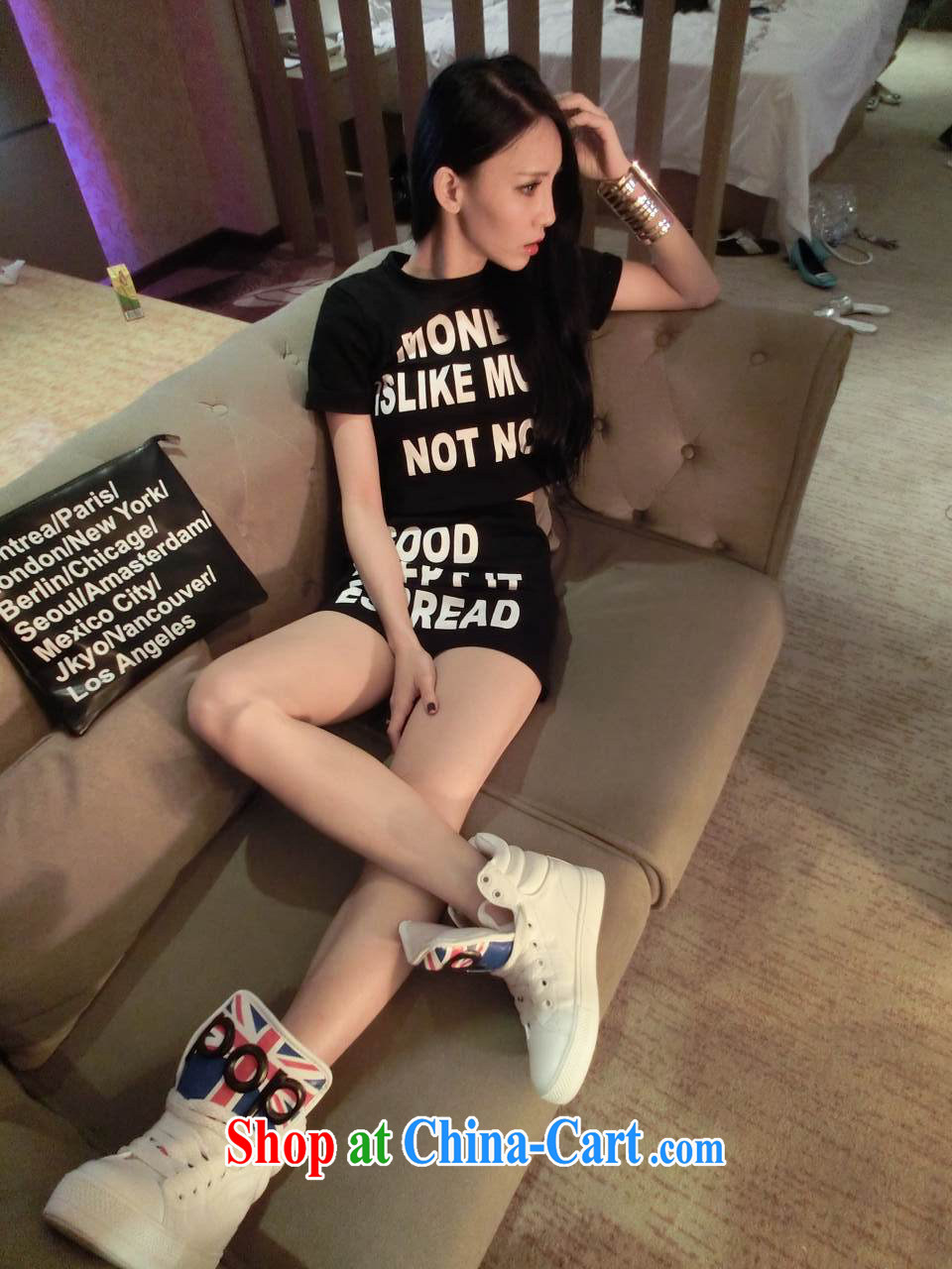 Emily for women 2015 short terrace poverty gall letters T shirts short skirts package black are code pictures, price, brand platters! Elections are good character, the national distribution, so why buy now enjoy more preferential! Health