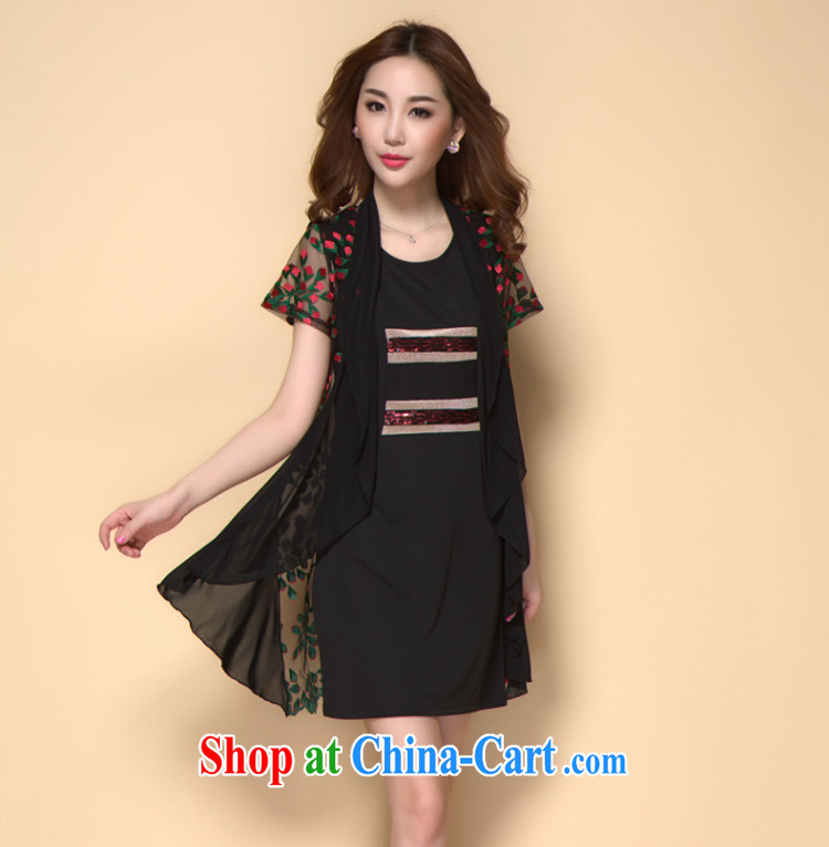 She Zobaida Jalal 2015 summer new, thick mm larger female Two-piece-waist style snow stamp duty woven stripes short-sleeve dresses YD 095 black XXXXL pictures, price, brand platters! Elections are good character, the national distribution, so why buy now enjoy more preferential! Health