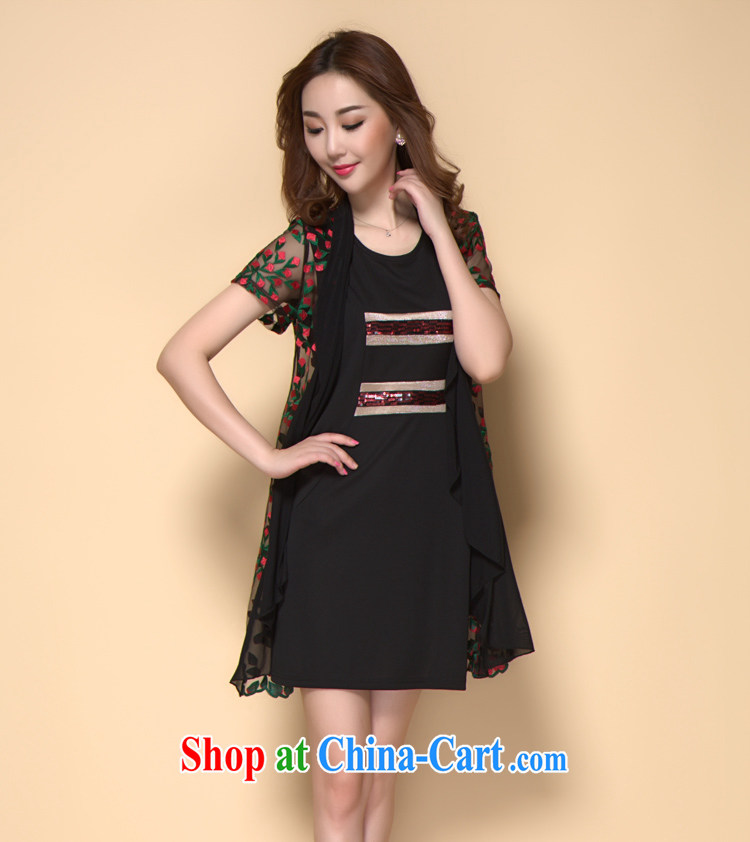 She Zobaida Jalal 2015 summer new, thick mm larger female Two-piece-waist style snow stamp duty woven stripes short-sleeve dresses YD 095 black XXXXL pictures, price, brand platters! Elections are good character, the national distribution, so why buy now enjoy more preferential! Health