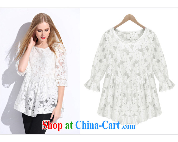 My hair and clothing summer 2015 new, the United States and Europe, women spend a Openwork 7 cuff loose video thin girls T-shirt white 5XL (170 - 185 ) jack pictures, price, brand platters! Elections are good character, the national distribution, so why buy now enjoy more preferential! Health