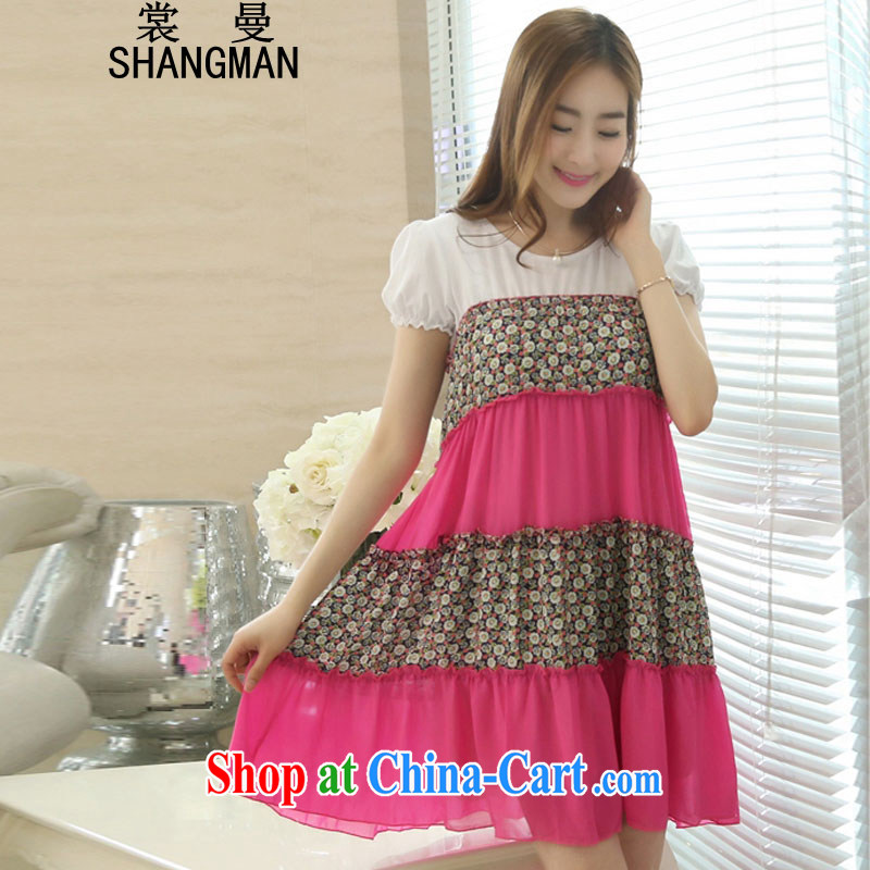 Advisory Committee, summer new dresses loose the code short-sleeved pregnant women with skirt floral snow woven skirt the code dress of red XL, Advisory Committee (SHANGMAN), shopping on the Internet