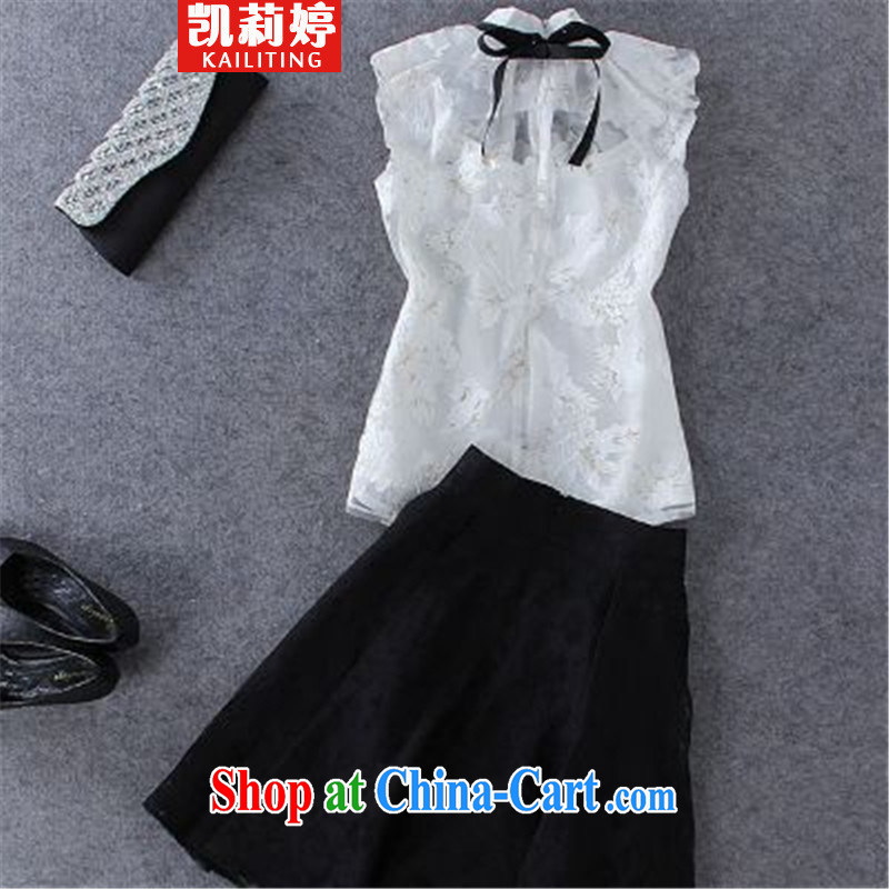 Kai Li Ting 2015 European root yarn Sleeveless T-shirt and a black skirt half Kit picture color M
