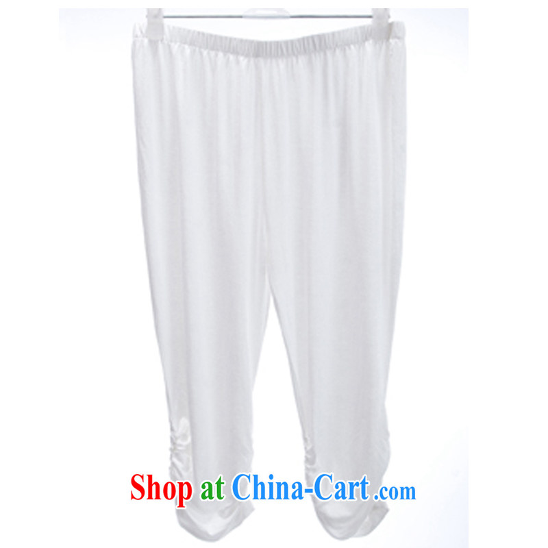 0417 D stretch the code thread summer miss new solid-colored tight solid trouser press, 7 pants 7 mm thick black XXXL, Lady (Chengxiaojie), shopping on the Internet