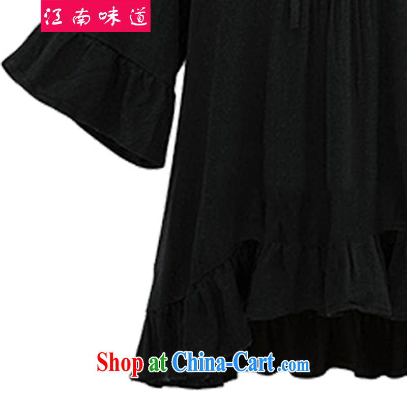 taste in Gangnam-gu 2015 summer mm thick larger female loose video thin, solid T-shirt king, and indeed increase T-shirt T shirt 528 black 5 XL recommendations 180 - 200 jack, Gangnam-gu, taste, and shopping on the Internet