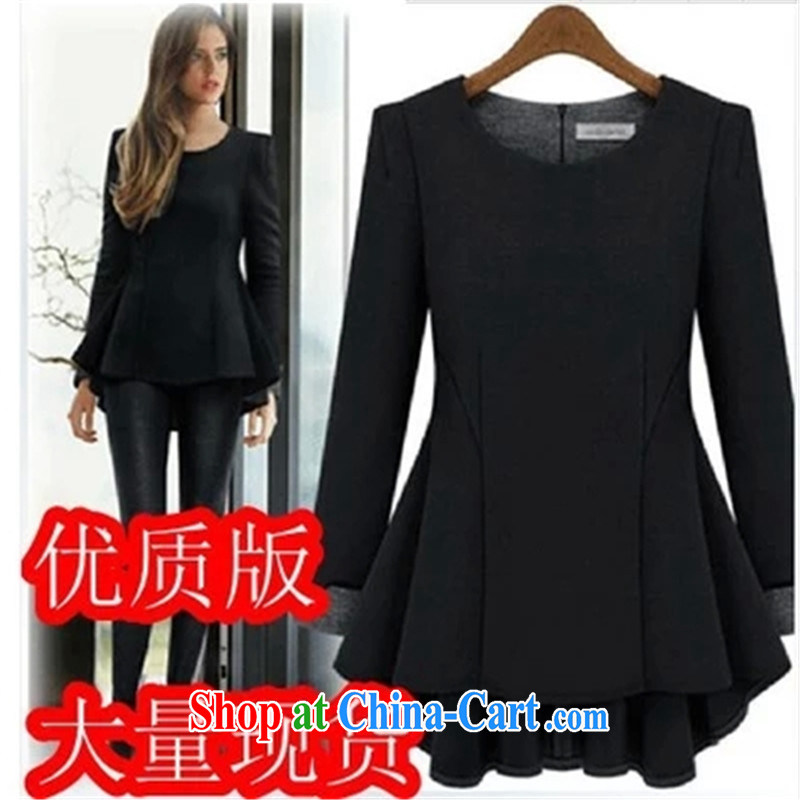 blue dream 2015 new, larger female thick mm early autumn new package graphics thin solid shirt and indeed increase 200 Jack dresses black XXXXL, blue dream (lansedemeng), shopping on the Internet