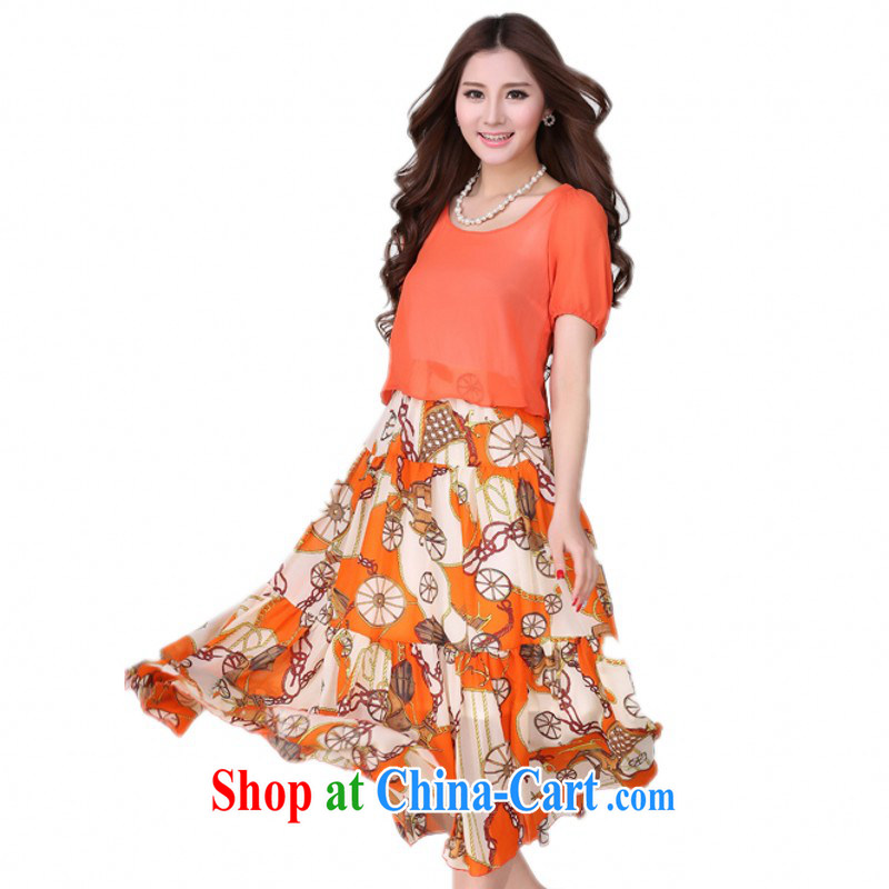 The delivery package as soon as possible by the hypertrophy, beach skirts new 2015 summer resort long skirt Roman style stamp snow woven dresses green 4 XL approximately 155 - 170 jack, land is still the garment, and shopping on the Internet