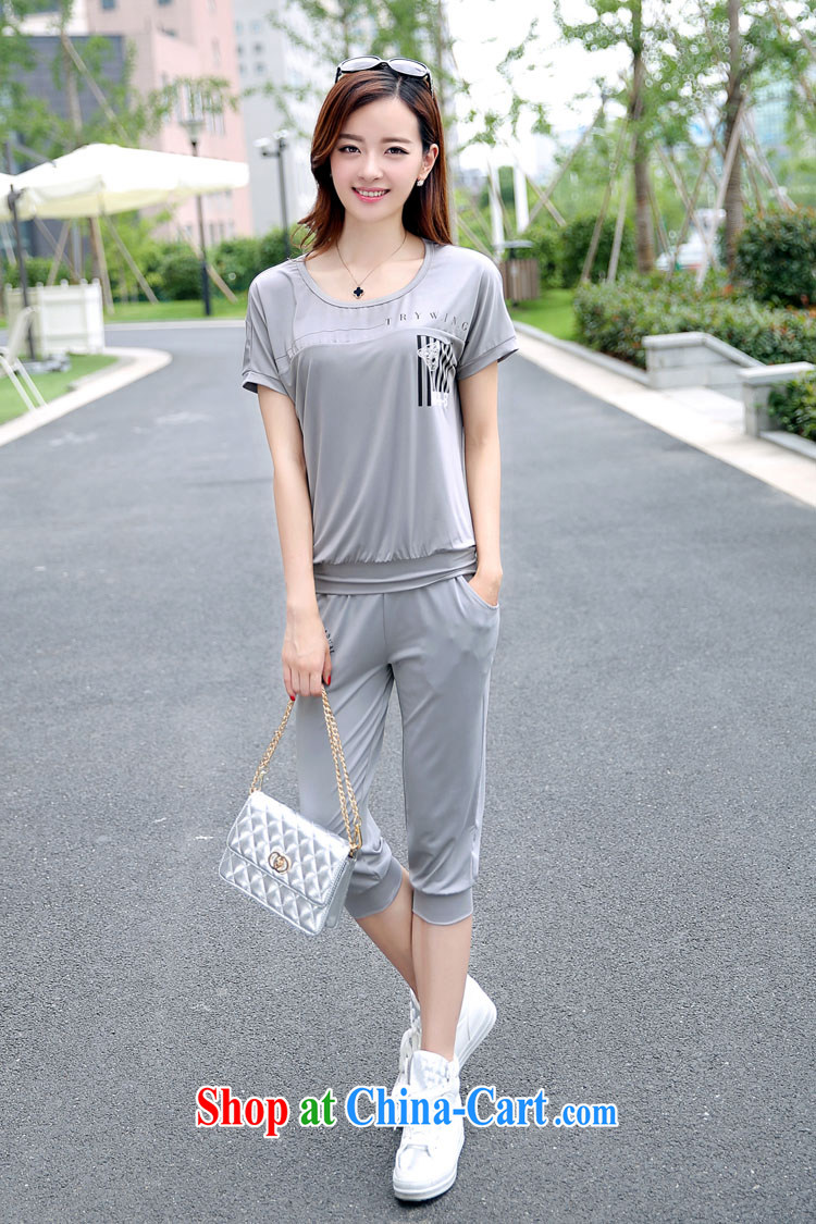 The Eugenia Brizuela de Avila 2015 thick MM sports package the code women summer leisure short-sleeved Korean version of the new, two-piece gray XXXXL pictures, price, brand platters! Elections are good character, the national distribution, so why buy now enjoy more preferential! Health