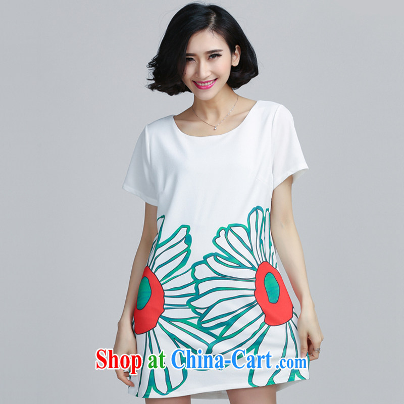 Song Meng Yin Yue XL female 2015 summer new, thick MM graphics thin, long dresses Y 6051 white 5 XL (180 - 200 ) jack, Song had Yin Yue, shopping on the Internet