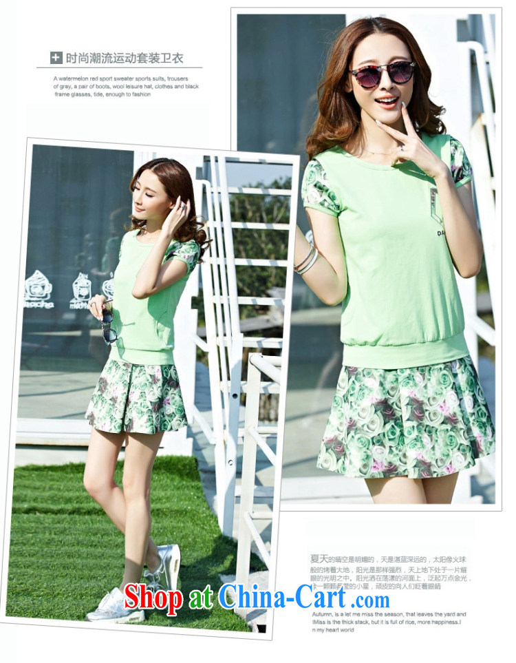 618 to the land is the Yi 2015 summer new, larger female Korean short-sleeved T shirts pants and skirts Leisure package female movement, dress Kit 1535 green XXXL pictures, price, brand platters! Elections are good character, the national distribution, so why buy now enjoy more preferential! Health