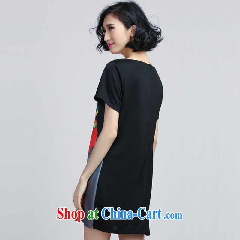 Song Meng Yin Yue XL female 2015 summer new, thick MM graphics thin A field skirt dresses Y 6031 black 5 XL (180 - 200 ) jack, Song had Yin Yue, shopping on the Internet