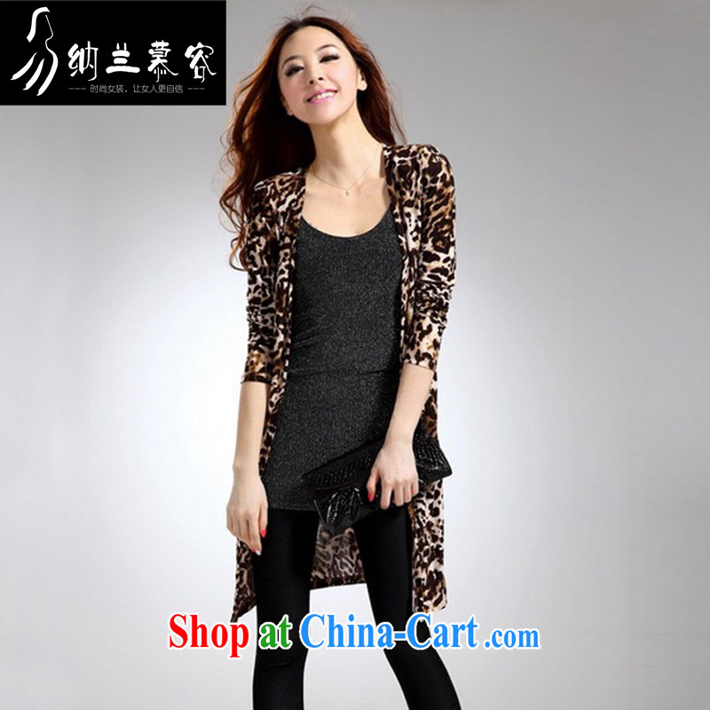 Lanna 慕容 2015 summer fashion, long, the T-shirt girls long-sleeved, a leopard light jacket sunscreen clothing, clothing and air conditioning air-yi 6879 brown are code