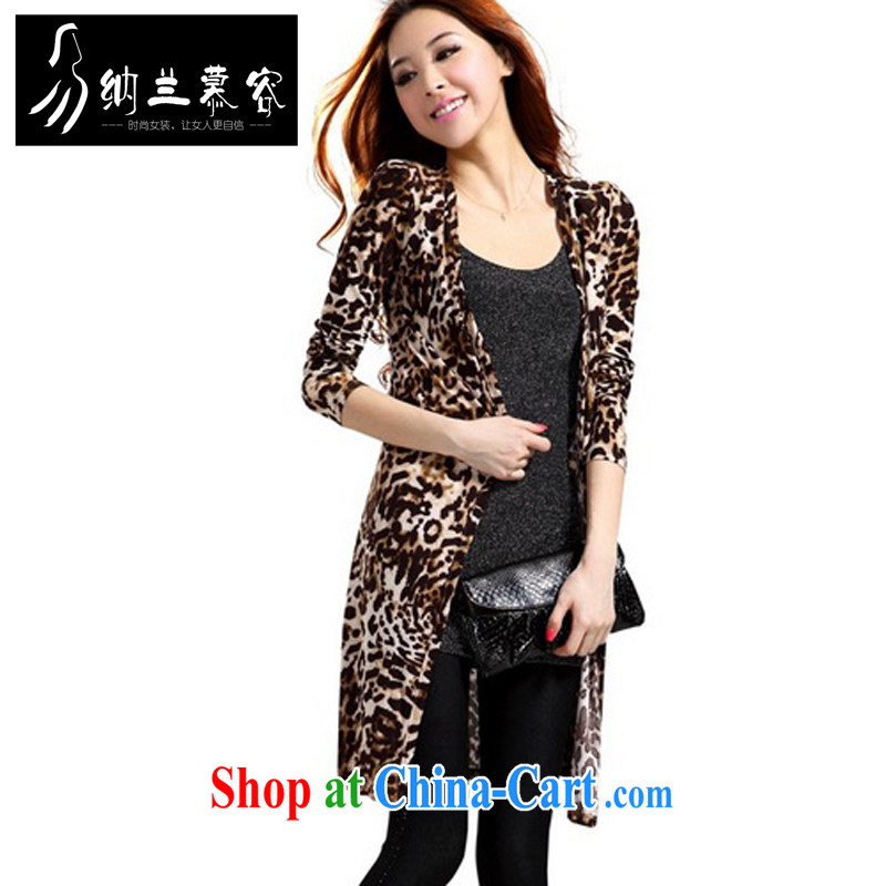 Lanna 慕容 2015 summer fashion, long cardigan girls long-sleeved, a leopard light jacket sunscreen clothing, clothing and air conditioning, 6879 Brown, code, 慕容 (Nalan Murong), shopping on the Internet