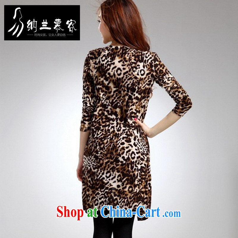 Lanna 慕容 2015 summer fashion, long cardigan girls long-sleeved, a leopard light jacket sunscreen clothing, clothing and air conditioning, 6879 Brown, code, 慕容 (Nalan Murong), shopping on the Internet