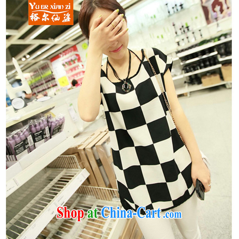 Yu's Sin City 2015 New, and indeed increase, female fat mm Summer Snow checkered woven shirts graphics thin T-shirt T pension picture color 5 XL recommends that you 175 - 200 jack, Yu, for sin (yuerxianzi), online shopping