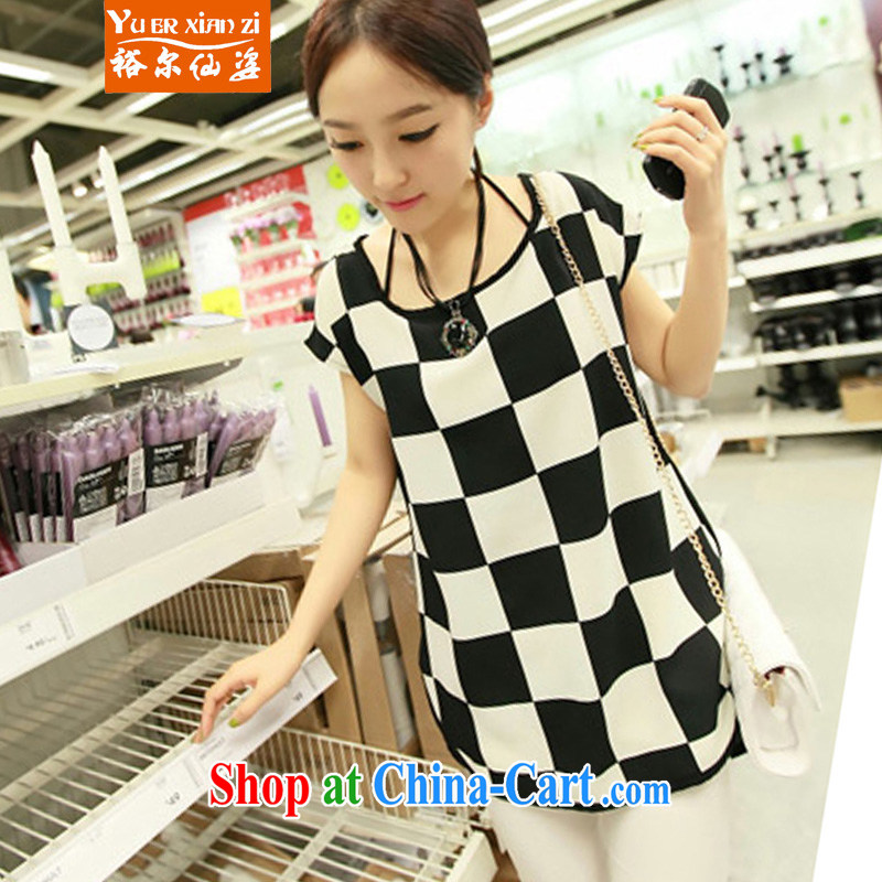 Yu's Sin City 2015 New, and indeed increase, female fat mm Summer Snow checkered woven shirts graphics thin T-shirt T pension picture color 5 XL recommends that you 175 - 200 jack, Yu, for sin (yuerxianzi), online shopping