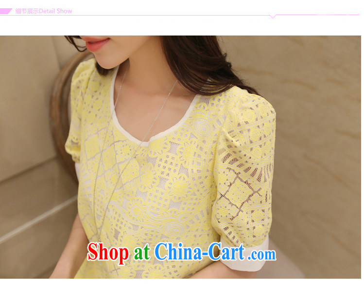 Morning would be 2015 summer new Korea and indeed XL women mm thick stylish 100 ground graphics thin, long Openwork lace stitching T shirt T-shirt white 3XL pictures, price, brand platters! Elections are good character, the national distribution, so why buy now enjoy more preferential! Health