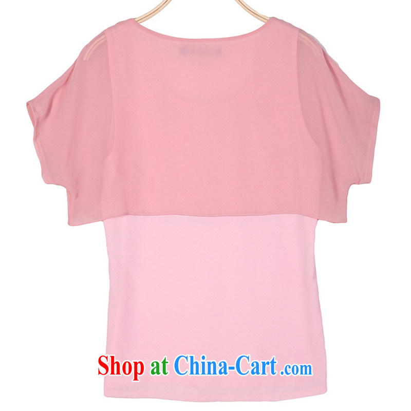 Iraq, the 2015 summer new, larger female snow woven shirt short-sleeved shirt T summer relaxed thick mm thick sister 2041 rose red XXL, the evaluation, and, shopping on the Internet