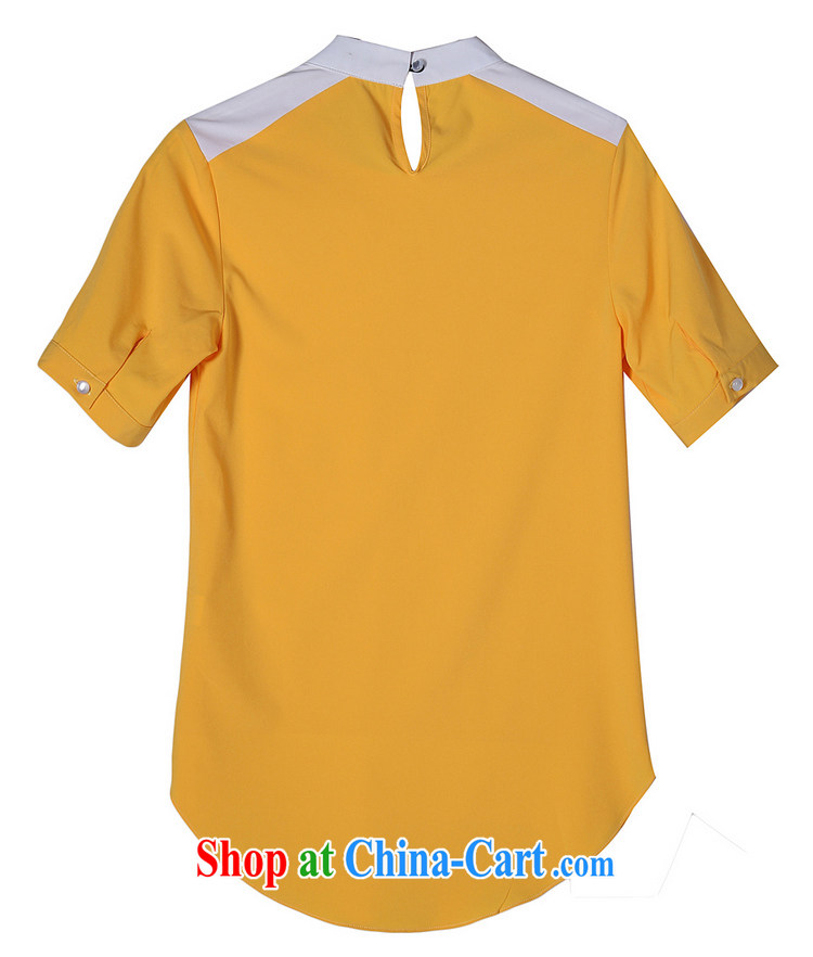 Iraq, the 2015 summer new, larger female T shirt lapel Korean Solid Color beauty short-sleeved thick mm thick sister 2062 yellow XL pictures, price, brand platters! Elections are good character, the national distribution, so why buy now enjoy more preferential! Health