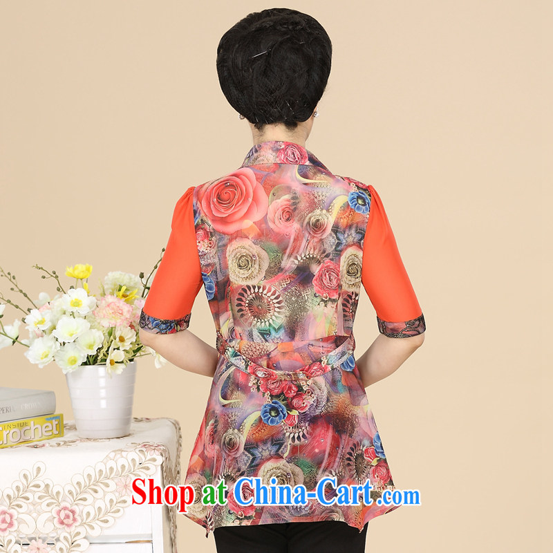 The SSU Mak 2015 spring and summer Korean version in cultivating older women with expertise in mm long stamp MOM shirt snow woven shirts larger female DF 20 saffron 4 XL, the SSU Mak, shopping on the Internet