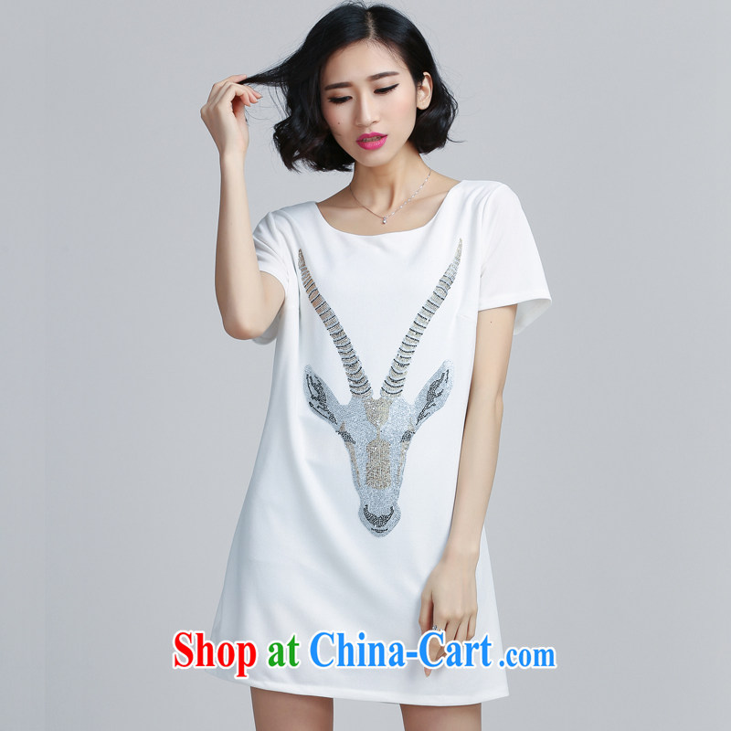 Song Meng Yin Yue XL female 2015 summer new, hot drill video thin dresses Y 6068 white 4XL (165 - 180 ) jack, Song had Yin Yue, shopping on the Internet